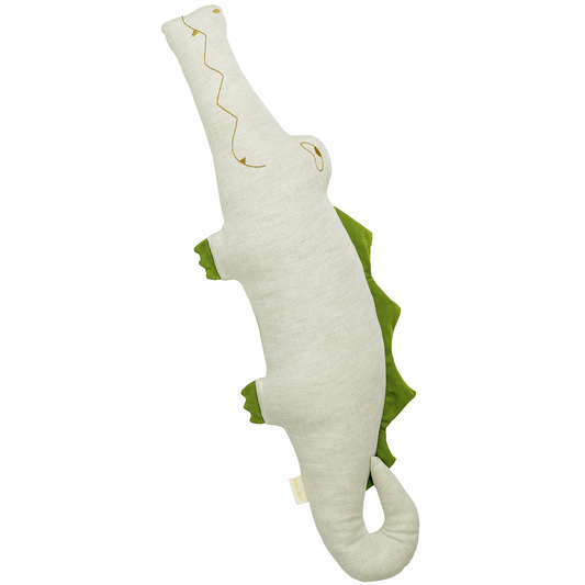 organic linen stuffed animals toy crocodile body pillow