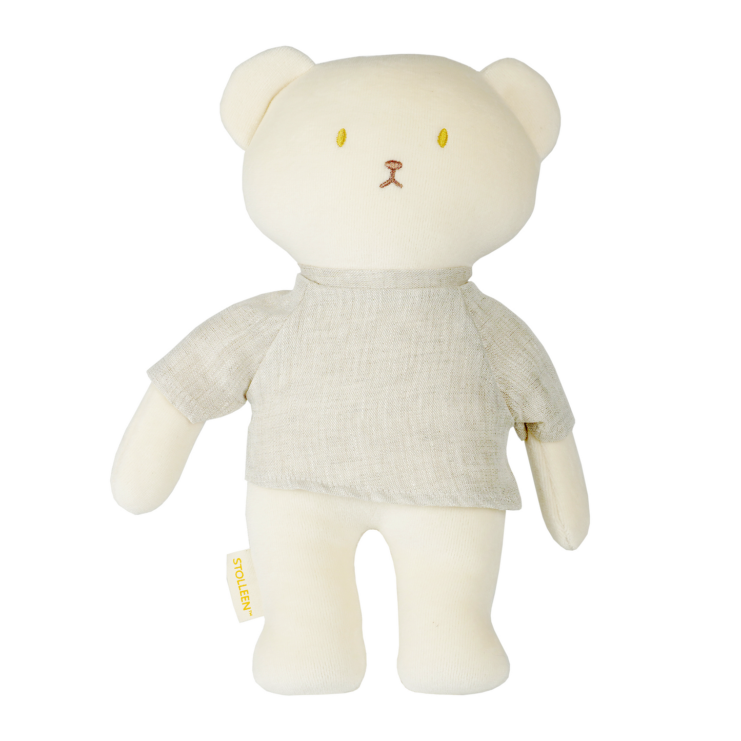 organic cotton white bear baby naptime rattle stuffed animals toy
