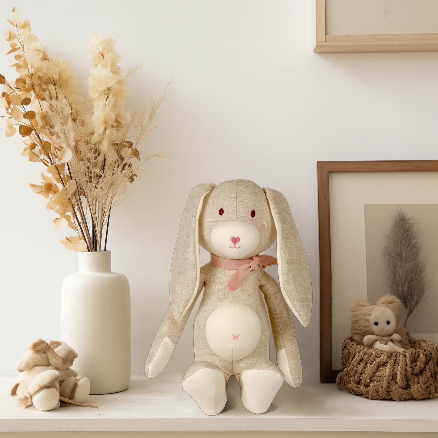 organic linen stuffed animals toy easter bunny baby gifts