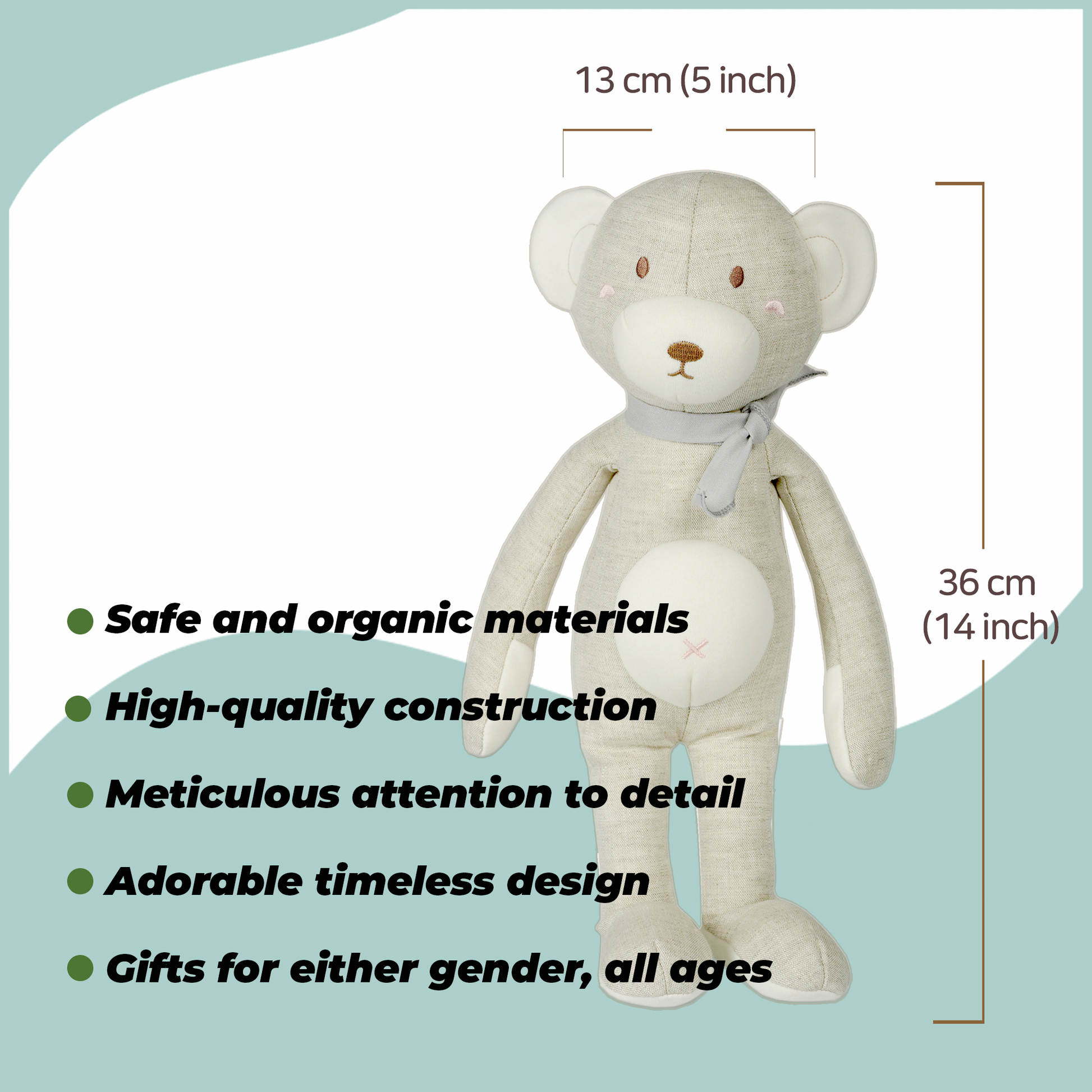 Organic Linen Cotton Teddy Bear STOLLEEN stolleen